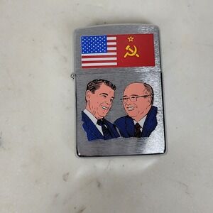 Zippo Reagan Gorbachev Lighter Cold War USSR USA Deadstock New Unused Collector